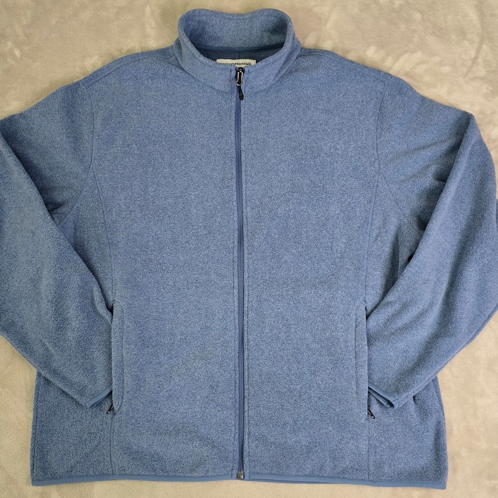 Mens Polar Fleece Blue XXL Full Zip Jacket